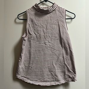Universal Thread Sleeveless High Neck Top Maroon Stripes Size Small